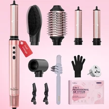 Brightup Dual Voltage Air Wrap Hair Styler - 5 in 1 High Speed Hot Air Styler