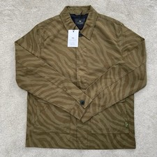 Paul Smith PS Jacket Zebra Print Cotton Khaki Workwear Style Size M L BNWT
