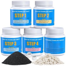 Rock Tumbler Grit Kit, 10 lbs for Polishing Up to 70 lbs of Rocks, 4 Stages