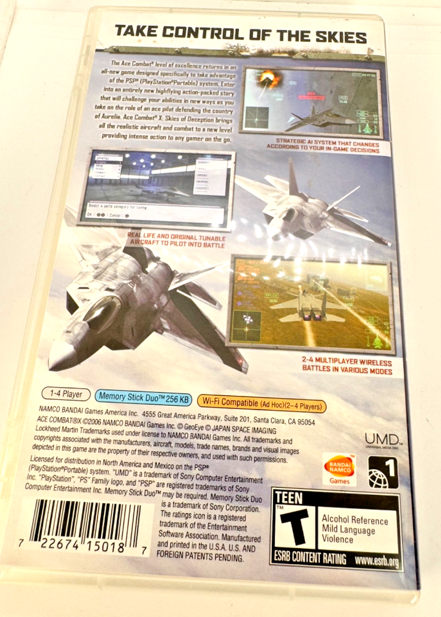 Ace Combat X Skies of Deception for Sony PSP Directions Officially