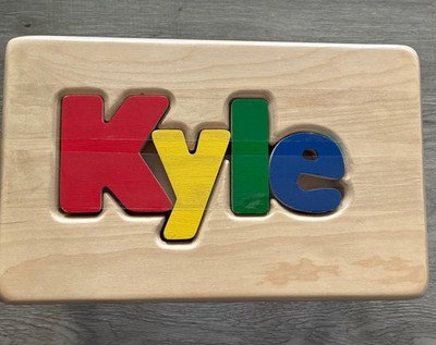 Barron s Catalog, Inc. Toys ''Kyle '' Small Name Wood Childrens Puzzle Stool 