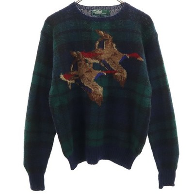 Used Polo by Ralph Lauren 80s Green Tag Vintage Boys Black watch Long sleeve...
