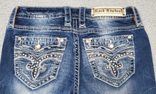 Rock Revival Beliss Women's Jeans 27 Measures 29x31 Bootcut Denim Embellished