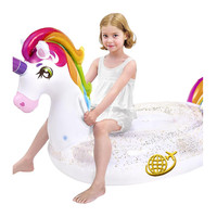 Aufblasbarer Einhornschwimmer Mit Glitter 175X75X85Cm Pool