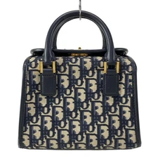 Auth DIOR/ChristianDior Small Boston Bag M8671UZAX_M928 Blue Jacquard - Handbag