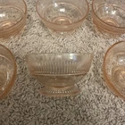 Vintage Anchor Hocking Pink Depression Glass - Short Ribbed Sherbet Dishes 6