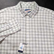  128 Johnnie-o Hangin' Out Men's Plaid Button Down Chambray Shirt Size M