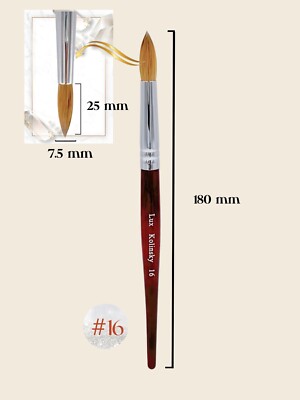 Lux 100% real Kolinsky Acrylic Nail Brush Round size 8 10 12 14 16 18 20 22