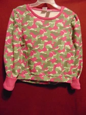Extremely Me Girls Sweatshirt Pink and Green Camouflage Camo Size 14/16 NEW