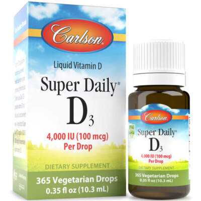 Carlson Labs, Super Daily D3, Depot, 4000IU, 10.3ml -  Blitzversand