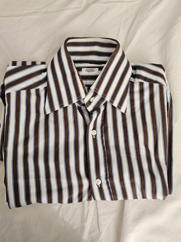 camicia a righe Barba cucita a mano taglia 16/41 - Foto 2 di 7