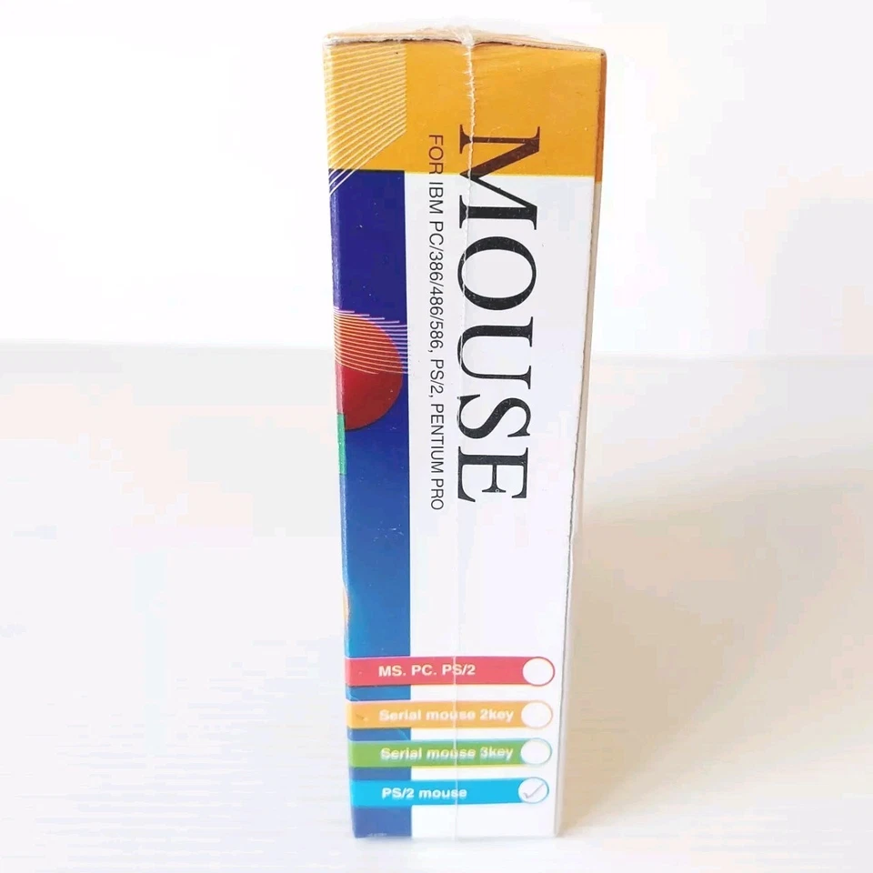 PERFECT PS/2 Trackball Mouse Wired Corded Beige 2 BUTTON Vintage Retro NEW  - Image 2 of 4