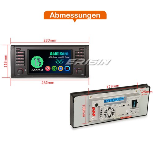 64GB 8 Kern Android 14.0 DAB+ Autoradio BMW 5er E39 M5 Navi Carplay USB DSP Wifi - Bild 22 von 24