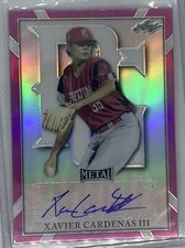 2021 LEAF PERFECT GAME METAL PINK REFRACTOR XAVIER CARDENAS III AUTO 16/20