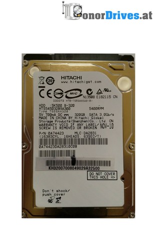 Hitachi  5K500 B-320 - 0A74423 - 320 GB - SATA - 220 0A90161 01 Rev.*