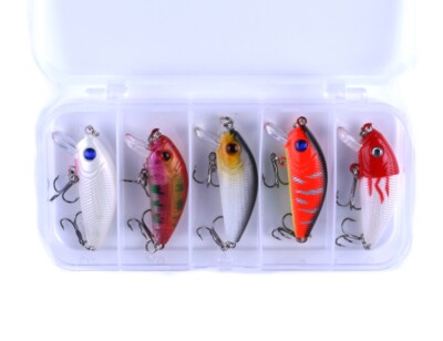 5pcs/Box Crankbait 5cm/3.6g Minnow Fishing Lures Hooks Tackle Hard Bait Wobbler