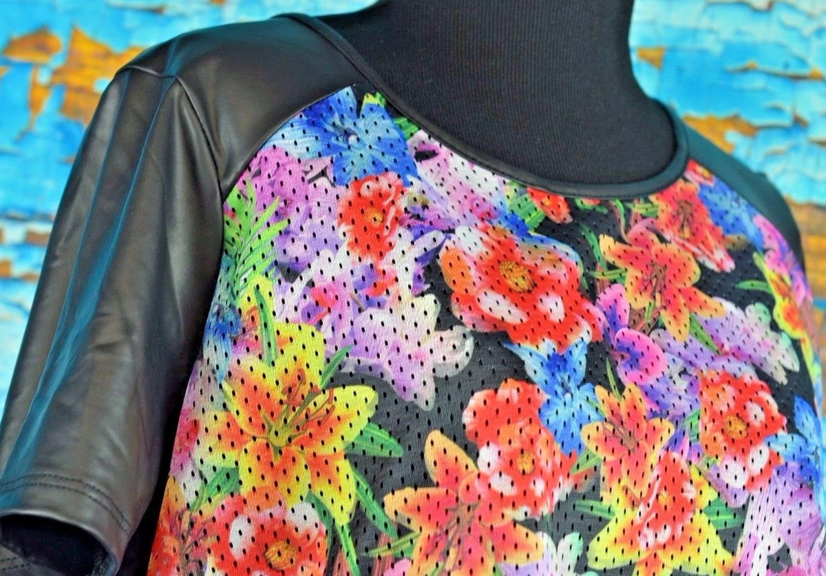 Plus Size Pink Floral Ruffle Long Sleeve Peasant Top