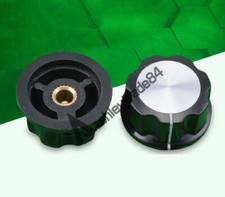 10Pcs Black Silver Tone 16mm Top Rotary Knobs for 6mm Dia.Shaft Potentiometer