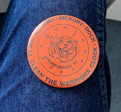 1981 ''Hickory Dickory Dock We'll Clean The Warriors Clock'' 3'' Cello Football