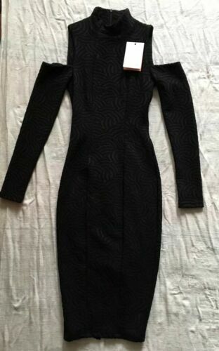 Meshki Hazel Low Cut Long Sleeve Mini Dress Bodycon Metallic Gold Size XS  New | eBay Australia