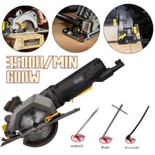 220V 600W Mini Circular Saw Electric Hand Held Wood Cutting Tool W/ Laser Guide