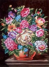 Needlepoint tapestry painted canvas 40.113 - Flowers 16"x20" GobelinL