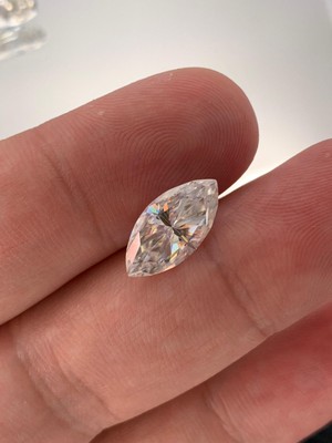 3.60ct Marquise Moissanite Loose Gem, D Color, Eye-Clean, Engagement Quality