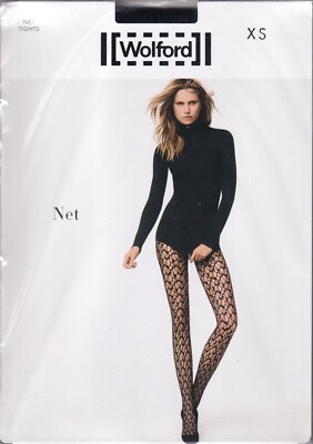 Collant résille WOLFORD NET coloris Black. Taille XS. Structure tights.