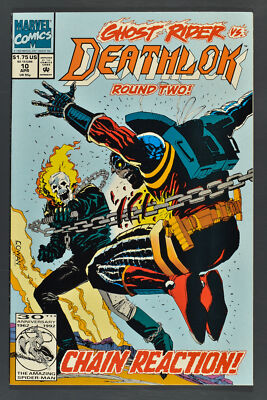 Deathlok #10. April 1992. Ghostrider vs. Deathlok. Roung two. US. Marvel Comics.