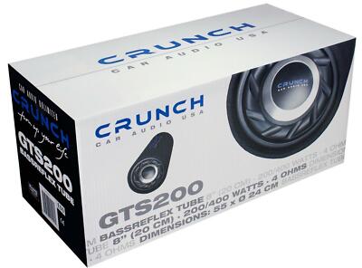 CRUNCH GTS-200 Tube-Subbox BASSREFLEX TUBE 400 Watt Subwoofer NEU
