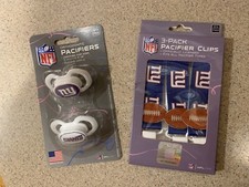 New York Giants NFL Pacifiers  Pacifier Clips - New in Packages