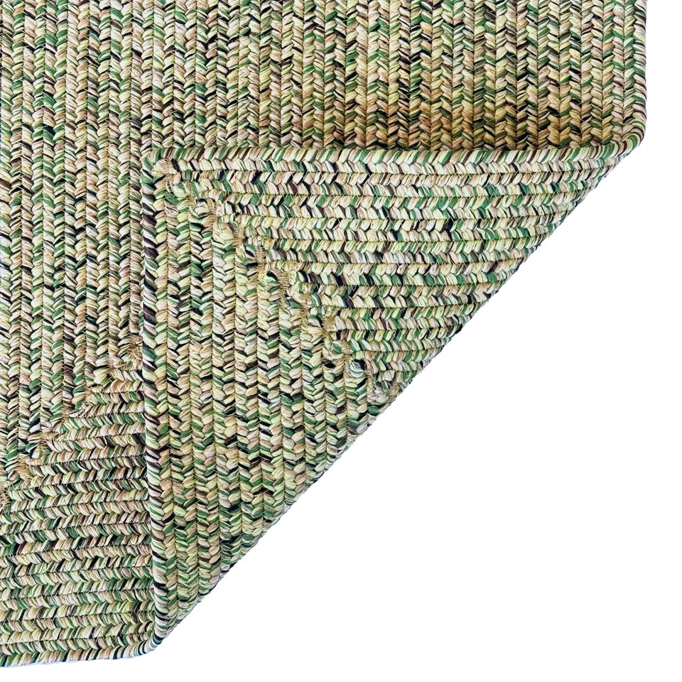 Alfombra trenzada rectangular concéntrica para interiores/exteriores Capel Rugs Waterfront con hoja de palma Foto 2 de 3