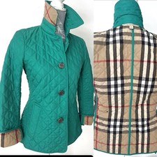 Genuine Burberry Diamond Quilted Check Jacket Coat Trench. New !!! Size Xs