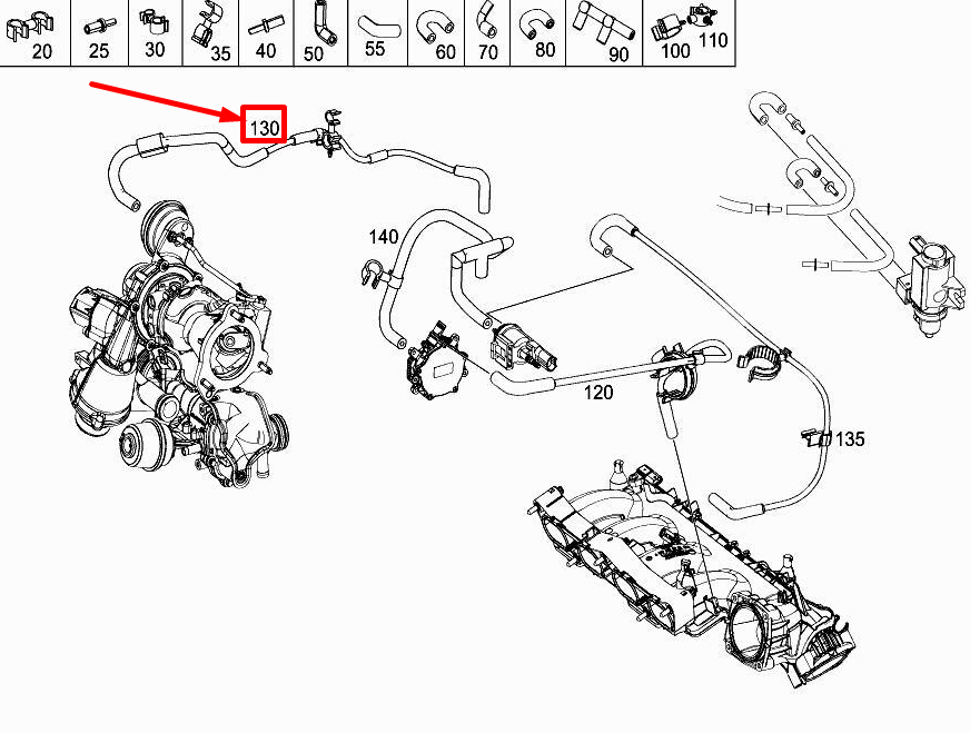 Neu MERCEDES-BENZ CLA C117 Motorvakuumleitung A2700700500 Original
