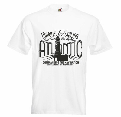T-Shirt MARINE & SAILING ATLANTIC LEUCHTTURM NORDSEE OSTSEE ANKER SKULL PIRAT