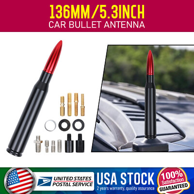 Black&Red Car Bullet Antenna 5.3inch Fits GMC or Chevy Truck(2014-2023) Antenna