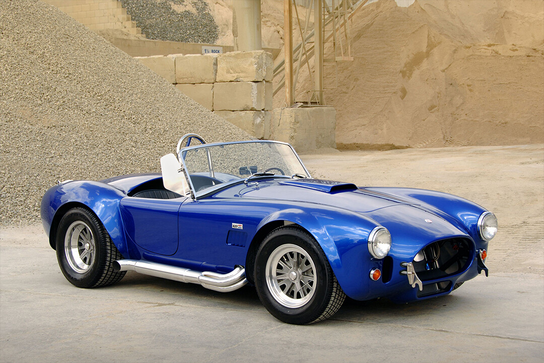 Ford Shelby Cobra Vintage Blue Car Open Roof Wall Decor Print