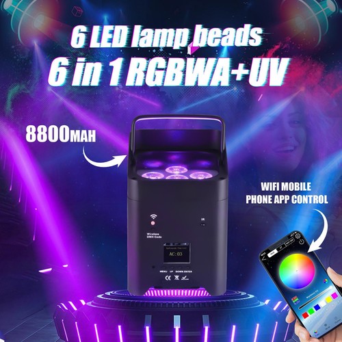 2 Piezas 108W RGBWA Par Luz de Escenario LED DMX DJ Disco Fiesta Iluminación Haz Luces de Lavado - Imagen 5 de 12