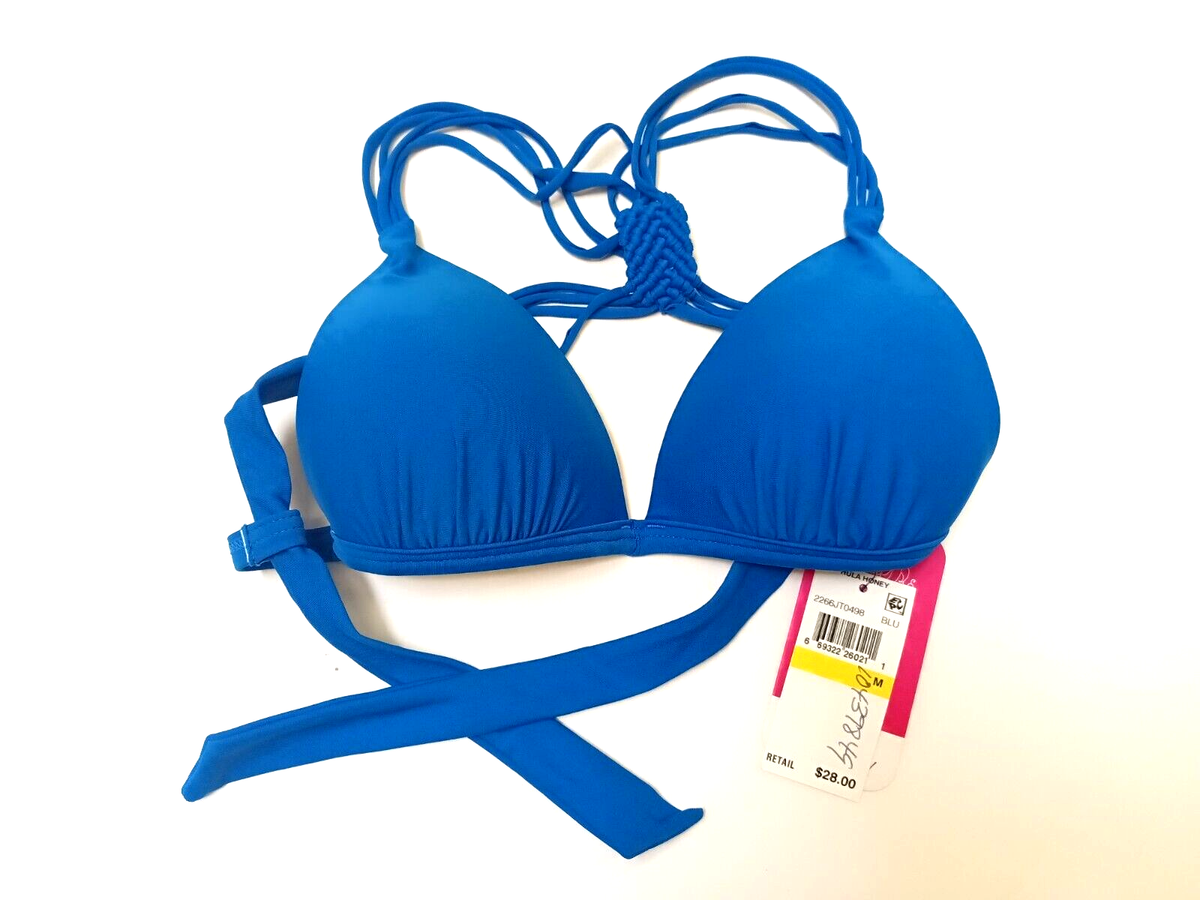 Hula Honey Malibu Strappy Push-Up Halter Bikini Top Women's