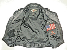 HARLEY DAVIDSON THICK LEATHER JACKET D POCKET USA MADE RIDE CAPTAIN LARGE LG 225