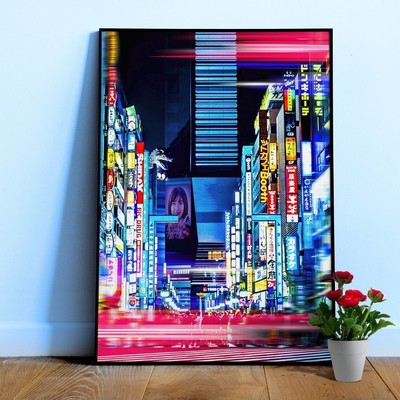 Neon night city: Tokyo, Japan   aesthetic poster, neon poster 1980s