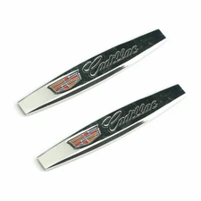 NEW 2x Chrome C.adillac Fender Badge Emblem fit all cars tape on