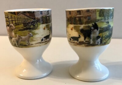 2 Collie Hunde & Schaf Eierbecher von Leonardo