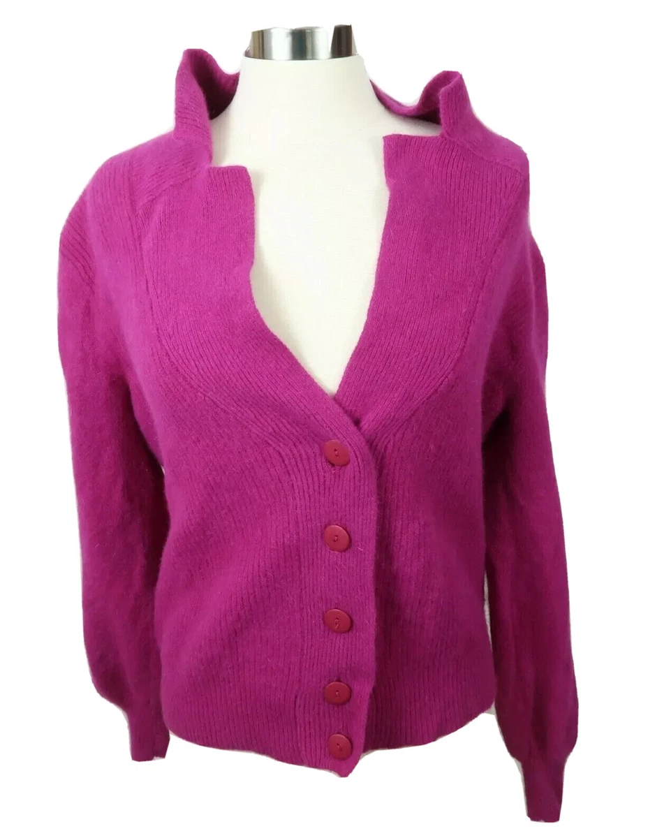 Vintage Richard and Womens Lambs Wool Pink Cardigan Sweater Large | eBay