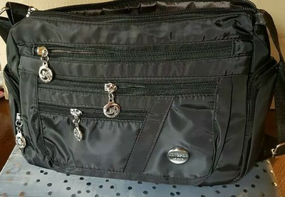 BORSA A TRACOLLA IN NYLON DONNA MULTITASCHE NERA | eBay