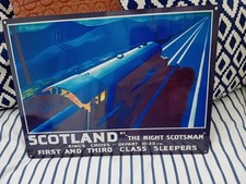 Modern Metal Railway Sign The Night Scotsman