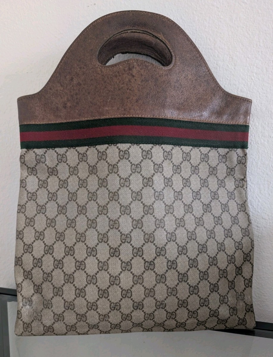Authentic 70s Vintage Gucci Monogram Tote Handbag | eBay