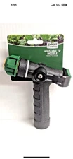 Expert Gardener Adjustable Flow Tip Fireman Watering Nozzle Black Green NEW