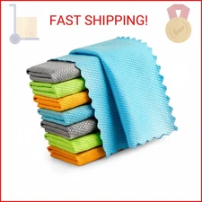 AIDEA Microfiber Glass Cleaning Cloth, 8PK, Premium Microfiber Glass and Window 