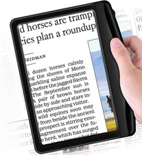 Rechargeable 5X Magnifying Glass for Reading, Large Bright Full Page Magnifier w